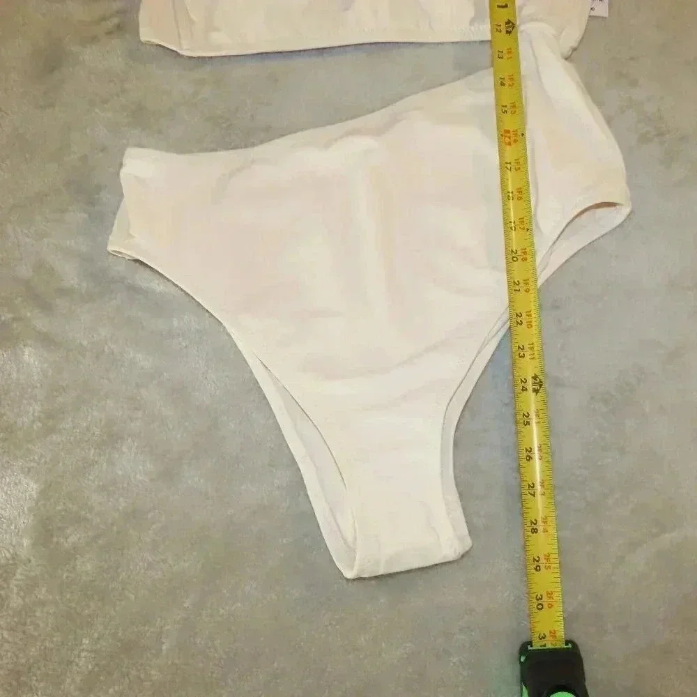 Women's White One Shoulder Bow Cut Out One Piece Swimsuit Size XL NWT